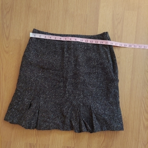 Apt 9 Womens Skirt 8P Brown Ruffle Lined Tweed Business Casual Short Knit Pleat - Picture 5 of 7